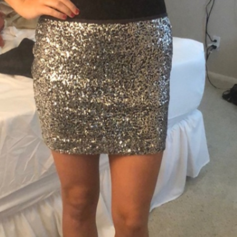 Express sparkle mini skirt